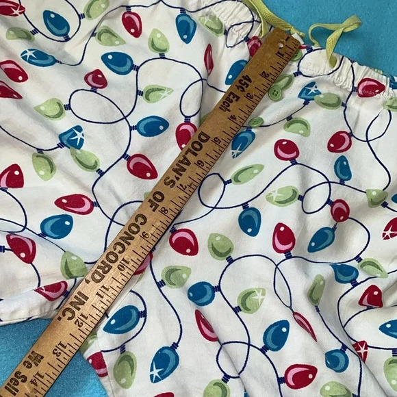 DELICATES pajama pant Christmas light print elastic waistband drawstring size XL - Picture 10 of 10